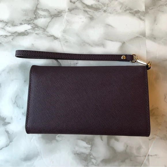 Kate Spade Plum Purple Phone Wristlet Wallet Purse Detachable Wristband Loop - Picture 3 of 15